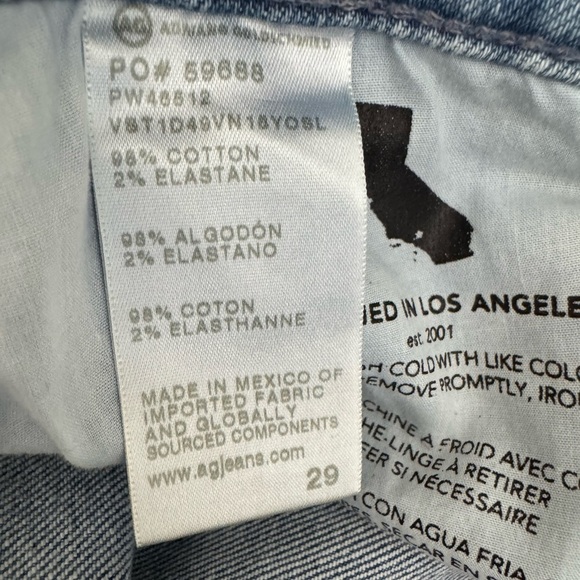 AG Saige Wide Leg Mid Rise Crop Jeans Size 29 In 18 Years Olso Wash - Picture 5 of 15